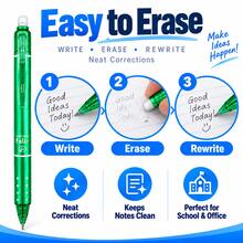 8-Pack Erasable Gel Pens, 6 Color Assorted Retractable Pens, Smooth Writing Refillable Pens With Eraser Tip For Students, School, Office, Note Taking, Journaling, Homework & Everyday Writing - Multiple Styles - View 8
