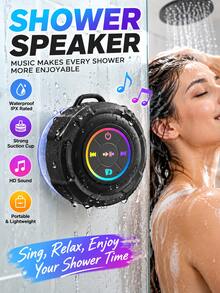 YAIUZGOO Waterproof Shower Speaker With Strong Suction Cup, Portable Wireless Bathroom Speaker, High-Definition Sound Quality, Convenient Button Control, Compact Music Speaker, Suitable For Shower, Bathroom, Travel And Daily Use - View 2