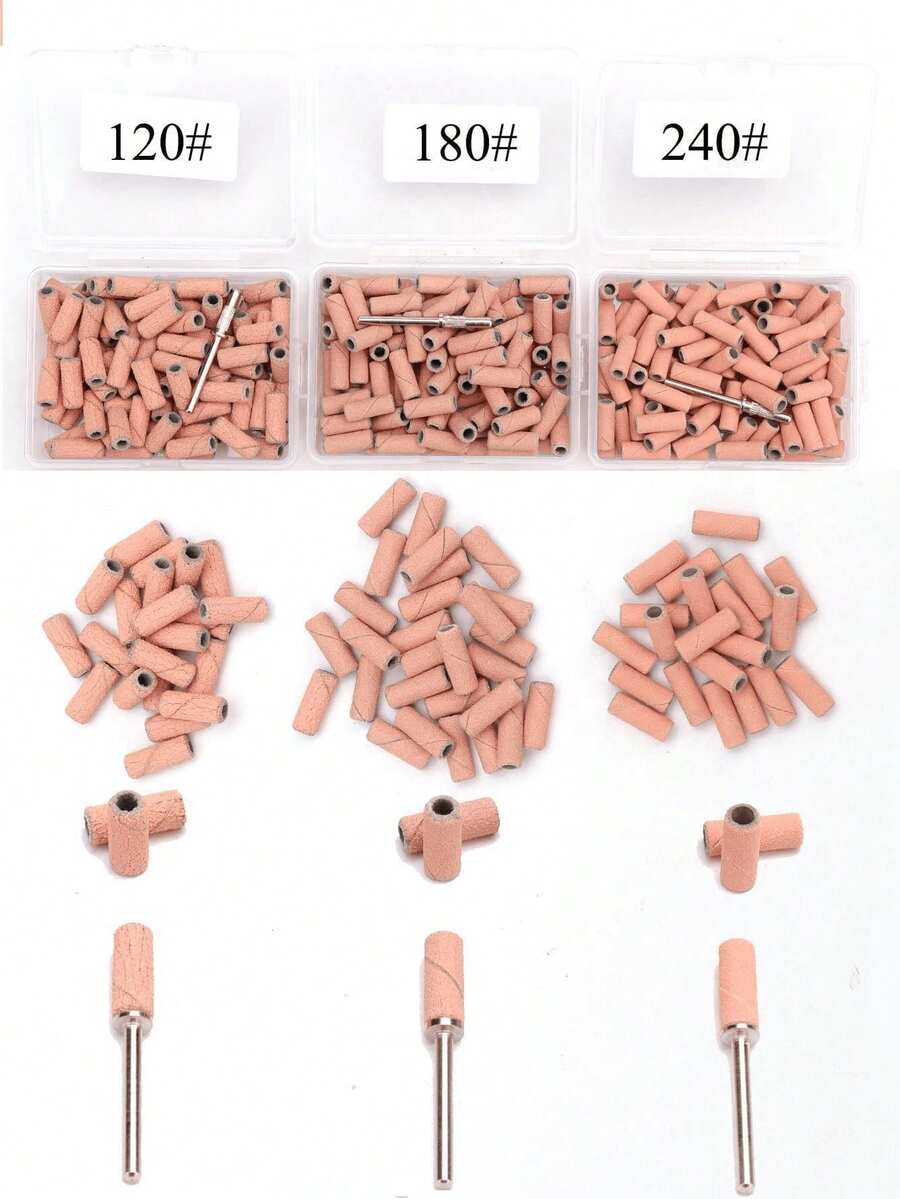 1 Box Mini Pink Nail Filing Strips, Suitable For Nail Drills, Small Size, Grit 180#, 240#, Suitable For Acrylic Nails And Gel Nails - وردي - مشاهدة 1