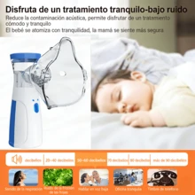 Nebulizador de malla portátil silencioso, inhalador ultrasónico recargable USB, equipo de cuidado respiratorio para uso doméstico, incluye mascarillas para niños y adultos - Ver 8