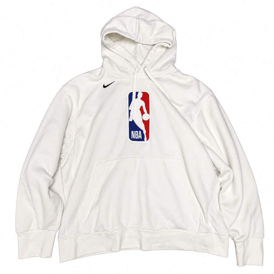 Nike NBA Men's Logo Sweatshirt With Drawstring And Kangaroo Pocket, Off-White, Adult - White - View 1