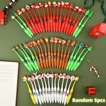 3pcs/Set Christmas Multi-Color Pen Set, Santa Claus Snowman Bear Tree Cute Cartoon Gel Pens, Shake-To-Mix Solid Color 4-Color Ballpoint Click Pens, Cute Stationery Gift For Students - Multicolor - View 2