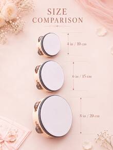 20pcs Single Row Handheld Wooden Tambourines With Metal Bells, Ideal Percussion Instruments For Weddings And Parties, Best Gift, Wedding Decor, Home Decor, Room Decor, Party Favors, Suitable For Bride Birthday, Graduation Ceremony - Multicolor - View 6