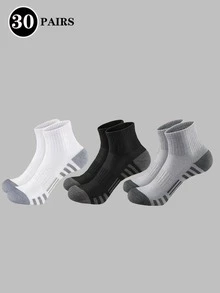 3/5/10/20/30 Pairs Men's Ankle Socks Spring Summer Autumn Black White Outdoor Sports Short Socks - Multicolor - View 9