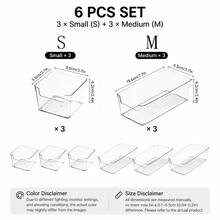 Stackable Clear Drawer Organizer | Rectangular Tray | Small Vanity Organizer & Desktop Drawer Divider Tray - Multicolor - View 16