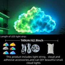 BINDLAN RGB Cloud Light, 3D Thunder Cloud Lamp, Music Sync Color Changing LED Lighting, DIY Cloud Room Decor And Ceiling Decoration For Bedroom, Gaming Room, Dorm, Party And Home - Multi-color light - View 11
