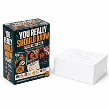 YOU REALLY SHOULD KNOW Trivia Card Game With 110 Cards And More Than 400 Common Knowledge Questions Funny Quiz Party Game Fast Paced Tabletop Challenge For Family Game Night Friends Parties Travel Gatherings Brain Teaser Gift For Trivia Lovers - Black - View 4