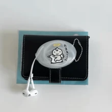 Cute Cartoon Angel Mini PVC Earphone Storage Pouch, Portable Oval Coin Purse Charm, Small Gift For Earphones - Clear - View 9