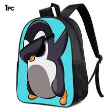 Fashion Glasses Penguin 2D Print Large Capacity 3 Pieces Set, Multi-Compartment Large Space, Suitable For Commuting, Office, Study, Travel And Multiple Scenarios - Printed Bag - View 13