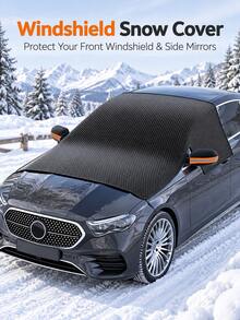 Car Snow Cover, Windshield Protector, Windproof/Snowproof/Frostproof Cover. Oxford Cloth Material, Upgraded Extended Version. Scratch-Proof For Winter Snow & Ice Days, Fits Sedans & Suvs. With Side Mirror Covers - A - View 8