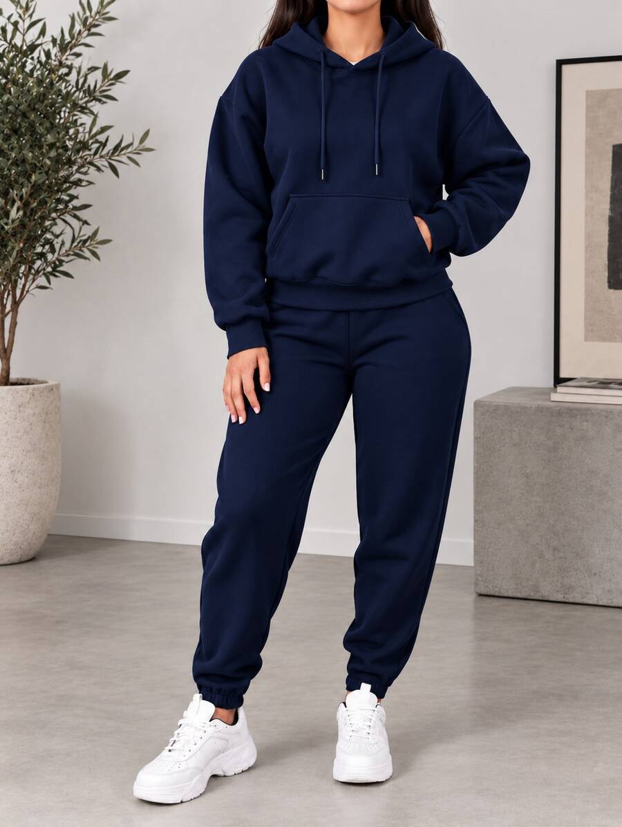 Women Two-Piece Outfits - Navy Blue - View 1