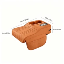 1 buah Bantalan Kotak Sandaran Tangan Mobil, Penutup Konsol Tengah Kulit Universal dengan 2 Tempat Gelas (Lubang Gelas Persegi + Bulat), Kotak Tisu Mobil Multifungsi, Desain Kantong Penyimpanan Samping, Aksesori Interior Mobil, Cocok untuk Sebagian Besar Sedan, SUV, Truk, Bantalan Peninggi Sandaran Tangan yang Nyaman - MultiWarna - View 6