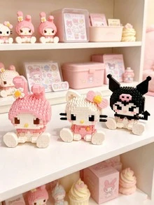 3 Styles Sanrio Building Block Set, My Melody, Hello Kitty, Kuromi Building Blocks, Assembly Building Block Toys, Suitable For Teenagers, DIY Assembly Educational Toys, Desktop Decor, Office, Home Decor, Collection Display Decor, Creative Gift For Girls, Students, Birthday Holiday Gift Choice, Back To School, Halloween, Christmas - Multicolor - View 5