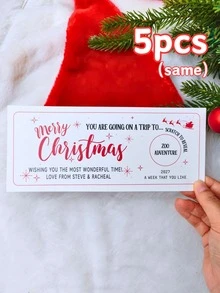 1/3/5pcs Customized Christmas Scratch-Off Cards With Envelopes, Personalized Scratch-Off Surprise Gift Vouchers, Customizable Name And Information, Holiday Surprise Reveal Cards, Christmas Party Favors, Travel Announcement Gift Cards, Unique Christmas Gifts For Family And Friends - Multicolor - View 17