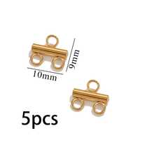 5/10pcs Multi-Layer Stainless Steel Chain Clasp, Rope Connector, Handmade Jewelry Accessories Connector, Perfect Gift For Jewelry Enthusiasts - Yellow Gold - View 12