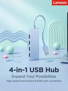 Lenovo Thinkplus USB 2.0 Hub 4-Port High-Speed Docking Station Type-C Powered Stable Connection For High-Power Devices Compatible With Phone/Tablet/Laptop - View 3
