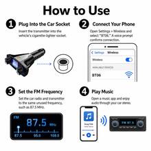 Car Wireless FM Transmitter, Bluetooth 5.0 Car Radio Adapter (Supports Hands-Free Calling), USB Car Charger, TF Card/USB Flash Drive Music Player, AUX Audio Output, 1.3-Inch LCD Display, 12V-24V Car Audio Adapter - A - View 9