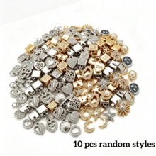 1/5/10/20/40pcs Random Style Stainless Steel Modular DIY Bracelet Pendant Accessories, Electroplated Gold And Silver Mixed Color Random Shape Detachable Square Module Charms, Handmade Bracelet Jewelry Decoration Pendants, Jewelry Making Accessories - Multicolor - View 8