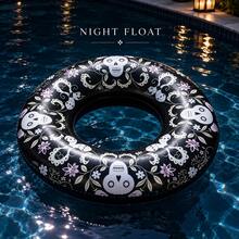 1pc Skull Adult Swim Ring,Halloween Style Inflatable Swim Ring For Adult Water Floating, Pool Party Float, Floating Lounge Chair For Outdoor Activities, - Skull Style - View 6