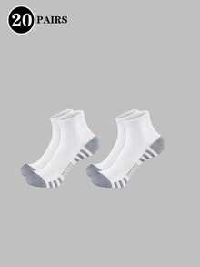3/5/10/20/30 Pairs Men's Ankle Socks Spring Summer Autumn Black White Outdoor Sports Short Socks - Multicolor - View 7