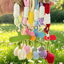 1pc Tulip Knitted Pendant Phone Lanyard Wrist Strap, Creative Handheld Anti-Loss Anti-Drop Portable Bracelet, Woven Design, Soft Detachable, Suitable For DIY Phone Lanyard And Phone Case Decoration, Perfect Gift For Friends/Bag Charm - Multicolor - View 9