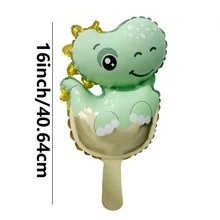 10pcs 16 Inch Mini Green Dinosaur Baby Foil Balloons, Birthday Party Decoration Balloon Set (No String Included) - View 4