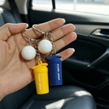 Mini Sports Shaker Bottle Keychain, Cute Silicone Water Cup Charm Key Ring, Fashion Bag Pendant Accessory For Women Gift Decor - Multicolor - View 4