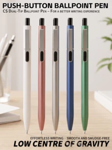 Metallic Matte Pen Holder, Quick Drying Double Bead CS Pen Tip, Press Neutral Pen - Black Ink Refill - View 3