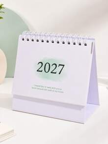 1pc 2027 Desk Calendar - Compact Vertical Flip Design, Durable Metal Ring Binding, Clear Monthly Layout , For Home Office Or School Organization - Multicolor - View 25