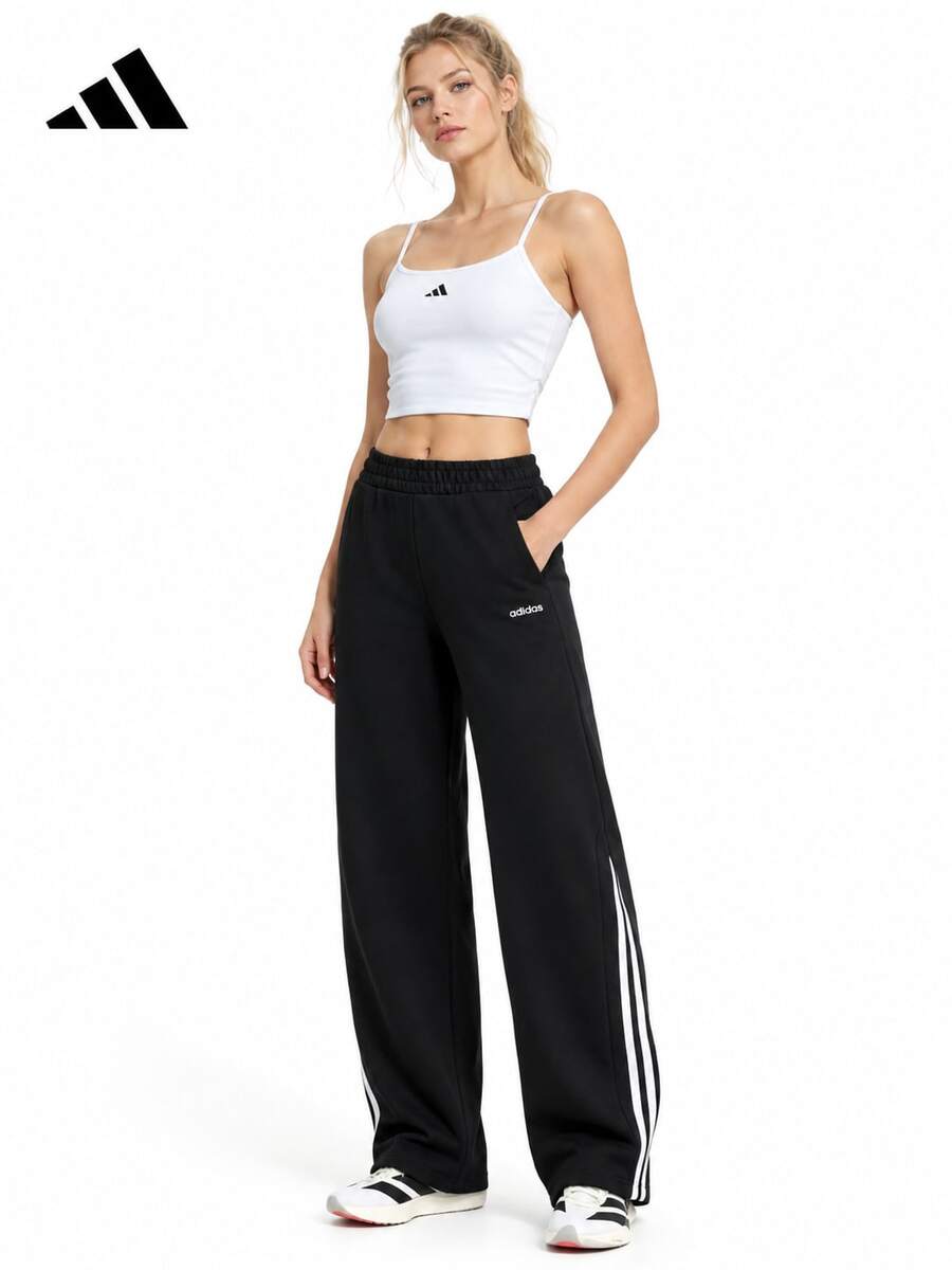 Adidas New Versatile Loose Casual Curved-Leg Pants Comfortable Sports Pants Outdoor Straight-Leg Trousers - Black - View 1