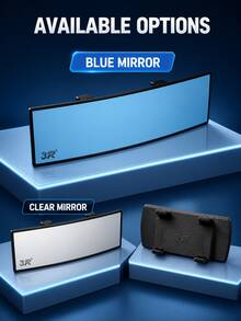 1pc Wide Angle Clip-On Car Rearview Mirror, Panoramic Interior Rearview Mirror Extension, Easy Installation Accessory, Suitable For Daily Commute, Travel And Road Trips, Birthday, Father's Day And Christmas Gift For Drivers - A - View 5