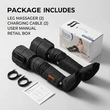 2pcs/Set Wireless 2500mAh Heated Air Compression Leg And Foot Massager Boots, Full Leg Calf Knee Massager With 4 Modes And 3 Temperature Settings, Rechargeable Electric Muscle Massager - Black - View 9