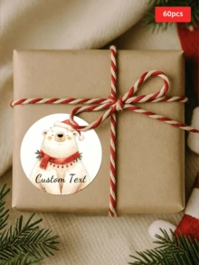 1/60/120pcs Customizable Christmas Round Stickers DIY Handmade Decorative Labels, Suitable For Storage Boxes, Storage Jars, Wardrobes, Drawers, File Cabinets Classification Labels, Ideal Gift For Colleagues, Family, Friends, Couples, Suitable For Christmas, Christmas Eve, Anniversary And Other Occasions - Multicolor 1 - View 11