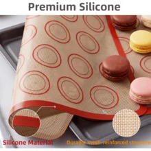 2pcs Macaron Silicone Baking Mat, Non-Stick Baking Mat, 30-Circle Macaron Baking Mat, Heat-Resistant Oven Liner, Suitable For Cookies, Pastries, Bread, Pizza - View 5