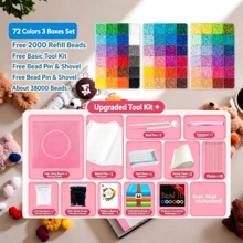 Premium Perler Beads Girl Handmade DIY Material Kit Set Fusion Bead Toy 2000pcs+ Full Tool Set - Perfect Gift - Birthday Gift - Ideal Gift - Surprise Gift - Holiday Gift - Couple Gift - Halloween Gift - Christmas Gift - Game Enthusiast Exquisite Gift - Gift - Iron Not Included - Multicolor - View 10