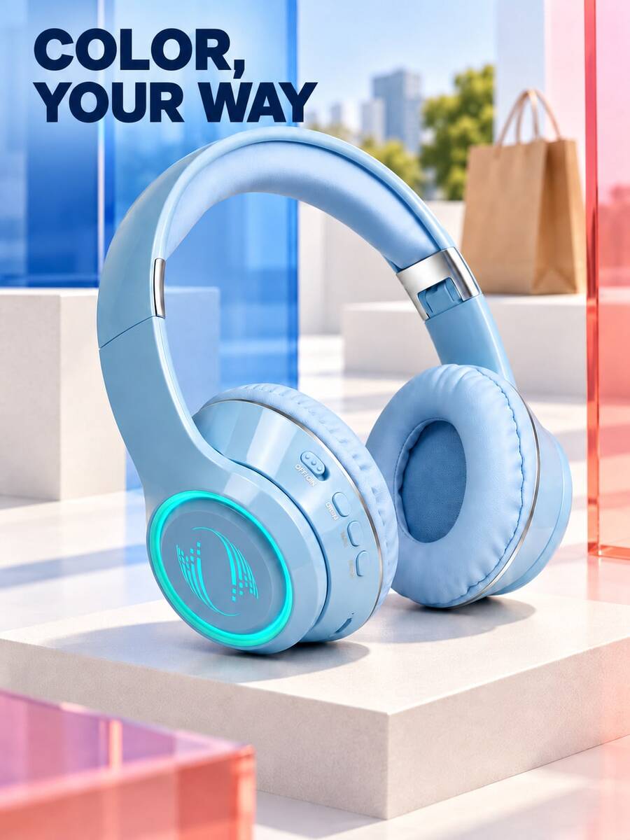 New Foldable Wireless Headphones With Microphone, Hi-Fi Bass, Long Battery Life, Affordable Gift, Suitable For Gaming, Mobile Phones, Sweat-Resistant, Low Latency, Compatible With All Devices