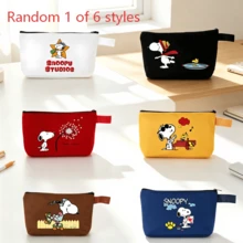 1PC Snoopy Cartoon Canvas Travel Organizer Bag, Multi-Functional Zippered Cosmetic Storage Bag With Handle, Large Capacity School Travel Bag, Perfect Holiday Birthday Gift - Multicolor - View 8