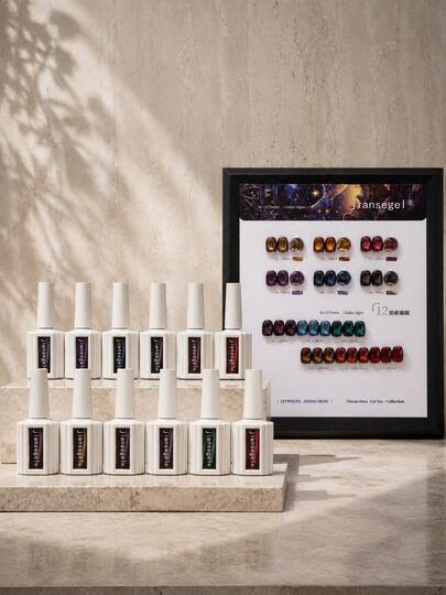 Jiansegel Zodiac 12 Warna Cat Eye Nail Gel Set, Gel Cat Eye Efek Magnetik Langit Berbintang, Dekorasi Nail Art Tema Galaksi Halloween, Gel Polish UV LED Soak-Off, Perlengkapan Nail Salon Rumahan DIY, Gel Nail Tahan Lama dengan Efek Glitter Magnetik Mengkilap dan Pigmen Tinggi