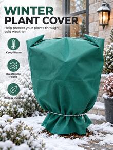 Winter Plant Protection Cover With Side Zipper And Drawstring Bottom, Wide Opening Garden Plant Sleeve For Potted Shrubs, Trees And Backyard Winter Landscape Decor, Seasonal Outdoor Yard Accessory - Multi-color - View 3