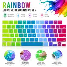 1pc Multi-Color American Layout English Keyboard Skin Compatible With MacBook Air 13.6"/15.3" (M5 M4 M3 M2 M1) 2021-2026 & Pro 14"/16" (M5 M4 M3 M2 M1) 2021-2026, Neo 13" A18 Pro A3404 (512G) With Touch ID, Silicone Keyboard Protector - ANSI Layout (US Version) - View 7