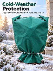 Winter Plant Protection Cover With Side Zipper And Drawstring Bottom, Wide Opening Garden Plant Sleeve For Potted Shrubs, Trees And Backyard Winter Landscape Decor, Seasonal Outdoor Yard Accessory - Multi-color - View 2