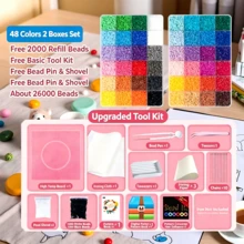Premium Perler Beads Girl Handmade DIY Material Kit Set Fusion Bead Toy 2000pcs+ Full Tool Set - Perfect Gift - Birthday Gift - Ideal Gift - Surprise Gift - Holiday Gift - Couple Gift - Halloween Gift - Christmas Gift - Game Enthusiast Exquisite Gift - Gift - Iron Not Included - Multicolor - View 8