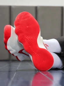 Nike Hyperdunk Men's Low-Top Basketball Shoes, Synthetic Leather And Fabric, Supportive Cushioning, Non-Slip, Durable, Responsive, Comfortable, Breathable - White Red - View 4