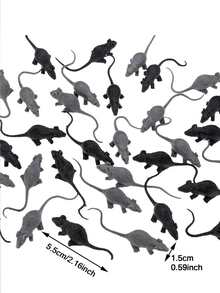 20pcs Halloween Prank Props Mini Plastic Simulation Fake Mouse Decoration, Realistic Prank Mouse Simulation Product, Suitable For April Fool's Day And Halloween Parties - Multicolor - View 9