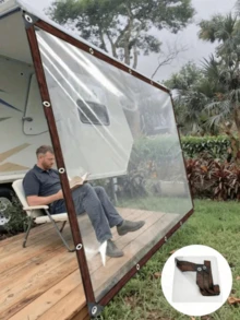 1pc Heavy Duty Transparent Waterproof PE Tarp, With Grommets, Rope And Straps, UV Resistant Windproof & Rainproof, Suitable For Yard, Greenhouse, Camping, Construction Projects - transparent - View 6