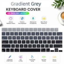 1pc Multi-Color American Layout English Keyboard Skin Compatible With MacBook Air 13.6"/15.3" (M5 M4 M3 M2 M1) 2021-2026 & Pro 14"/16" (M5 M4 M3 M2 M1) 2021-2026, Neo 13" A18 Pro A3404 (512G) With Touch ID, Silicone Keyboard Protector - ANSI Layout (US Version) - View 12
