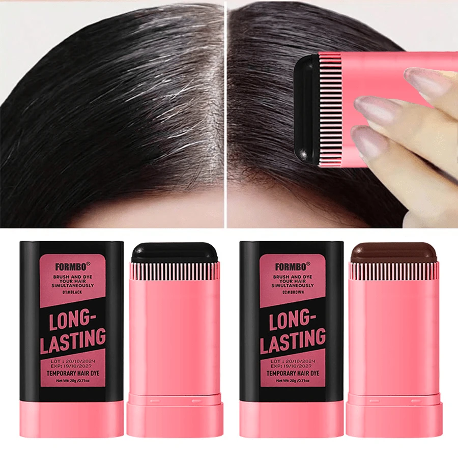 1pc 20g Disposable Hair Dye Comb, Hair Dyeing Tool Pen, Emergency Gray Hair Cover Comb, Quick And Convenient, Long-Lasting Effect, Non-Damaging To Hair - Multicolor - View 1