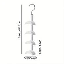 1pc 360° Rotating Bag Hook, 4-Tier Multifunctional Scarf Hanger, Non-Slip Organizer For Scarves, Ties, And Belts; Bedroom Closet Organizer, Over-The-Door Hook, Stainless Steel Non-Marking Wardrobe Storage Rack - Multicolor - View 10