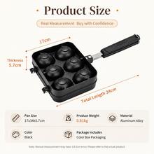 6-Cavity Smiling Face Pancake Maker, Nonstick Double-Sided Stovetop Pan With Long Handle, Fun-Shaped Breakfast Mold For Mini Pancakes, Cake Balls, Filled Pastries And Homemade Snacks - View 14