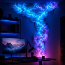 BINDLAN Lampu Awan Petir RGB, Lampu Awan LED Sinkronisasi Musik, Dekorasi Langit-langit Awan Berubah Warna DIY, Lampu Suasana Impian untuk Kamar Tidur, Ruang Bermain Game, Asrama, Pesta, dan Dekorasi Rumah - Beraneka warna - View 4